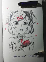 I hope you continue to enjoy my art :cherry_blossom: It Isn T Ideal To Draw Anime Girls With Pencil Yet I Wanted To Try Ddlc