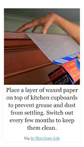 Make sure you wring it out thoroughly so you don't soak the wood. Keep Dust And Grease Away From Cupboards Clean Kitchen Cabinets Cleaning Cleaning Household