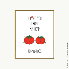 I Love You From My Head To Ma Toes Funny Food Pun Wall Art Etsy In 2020 Funny Food Puns Food Humor Etsy Wall Art