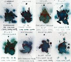 Page 1 Of 2 Are They Blue Or Green Quick Comparison Posted In Ink Comparisons With My Latest Purchase Of Emerald Of Chivor I Wa Fountain Pen Ink Ink Inks