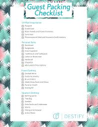 destination wedding guest packing checklist destify