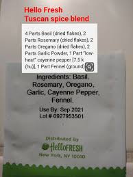 Hello Fresh Tuscan Heat Spice Spice Blends Recipes Hello Fresh Recipes Hello Fresh