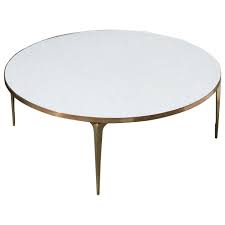 Round Brass And White Mosaic Coffee Table 1stdibs Com Coffee Table White Round Coffee Table Mosaic Coffee Table