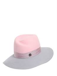 Maison Michel Chapeau En Feutrine De Lapin Bicolore Virginie Rose Gris Pink Grey Pink Pink Logo