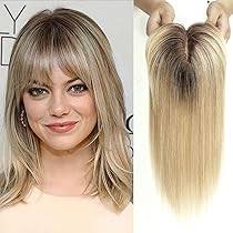 Amazon.com : gulagula Hair Toppers for Women Real Human Hair Toppers  Hairpieces for Women with Thinning hair Human Hair Toppers with Bangs Clip  in Hair Extensions : Beauty & Personal Care