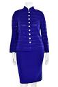 St. John Evening 2Pc Blue Jeweled Jacket & Skirt Suit sz 8