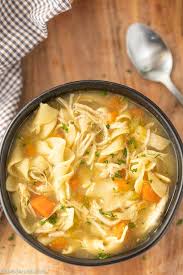 My mom always made her soup with a whole chicken, lots of carrots, onion, celery and sometimes a parsnip for more flavor. Panera Bread Chicken Noodle Soup Delicious Copycat Recipe