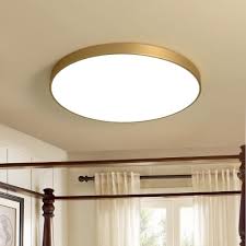 Ultra Modern Style Polished Brass Led Ceiling Lights 31 40w Bright Acrylic Lampshade Gold Ultra Thin Round Flush Mount Led Lighting With Cool White Light Takeluckhome Com