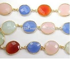 Multi Color Chalcedony Sterling Silver Beaded Station Connector Chain View Bezel Set Gemstones Chains Nanplanetsilver Product Details From Pyramid Precious Sterling Silver Bead Wholesale Jewelry Supplies Chalcedony