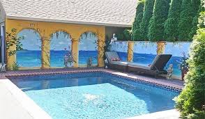 21 Swimming Pool Wall Mural Ideas Swimming Pool Art Backyard Pool Designs Beach Mural