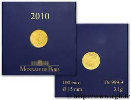 Valeur ✚ tirage ✚ images. France 100 Euro La Semeuse Or 2010 Pessac Feu 332326 Euros