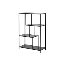 120x35x75 cm ( + ) console au style industriel en bois et métal noir. Bibliotheque Etagere Seaford 114 Cm Frene Noir Style Industriel Cdiscount Maison