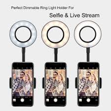 Amazon Com Yimaler Selfie Ring Light With Cell Phone Holder Stand For Live Stream Dimmable 3 Light Mode 9 Cell Phone Holder Selfie Ring Light Phone Holder
