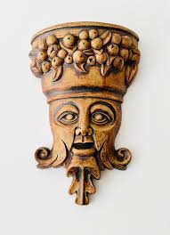 Handmade Man Face Pottery Wall Vase, Brown Wall Plant Pot, Wall Pocket,  Patio Decor