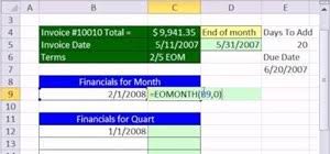 This date will correspond to the number 1. How To Calculate Invoice Due Dates With Eomonth In Ms Excel Microsoft Office Wonderhowto