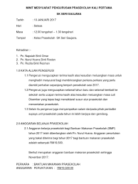 Kemudian minit dalam minit adalah aplikasi untuk anda. Minit Mesyuarat Pengurusan Prasekolah Kali Pertama