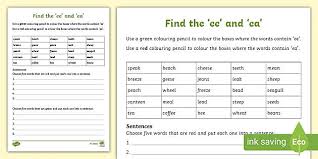 A math website kids love! Find The Ee And Ea Worksheet English Resource Twinkl