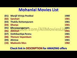 Articles in need of cleanup, lists of episodes. Mohanlal Movies List Youtube