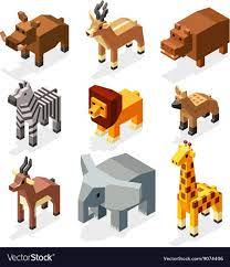 Isometric 3d African Savannah Animals Flat Vector Image Isometric Art Isometric Design Isometric Illustration