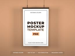 This template is free to download and display your own designs. Realistic Poster On Wall Mockup Template Graphic By Dendysign Creative Fabrica