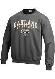 Champion Oakland University Golden Grizzlies Mens Grey Arch Mascot Long Sleeve Crew Sweatshirt 14753801 In 2020 Crew Sweatshirts Long Sleeve Sweatshirts Sweatshirts