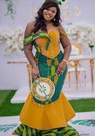Latest Ghana Traditional Wedding Dress Black Girl Style Kente Dress African Fashion Women Clothing Ghana Wedding Dress