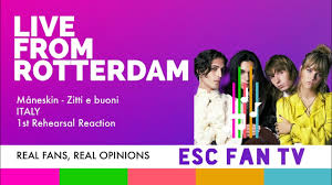 Måneskin will represent italy at the eurovision song contest 2021 with the song zitti e buoni. Eurovision 2021 Italy First Rehearsal Reaction Maneskin Zitti E Buoni Rehearsal Youtube