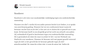 Noodweer (artikel 41 strafrecht) noodweer is een aanvaarde vorm van zelfverdediging, die direct terug te voeren is op de voorkoming van eigenrichting. Noodweer De Betekenis Volgens Winish Ganesh