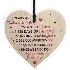 5 years is a long time. 5th Wedding Anniversary Plaque Five Year Anniversary Gift For Her Husband Wife For Sale Online Ebay