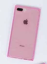 Transparent Square Iphone Case Pink Front View Trendy Iphone Cases Iphone Iphone 6 Plus Case