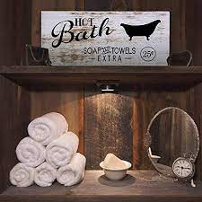 48 farmhouse bathroom wallpaper on wallpapersafari. My Vintage Finds Hot Bath Sign Rustic Bathroom Decor And Farmhouse Bathroom Wall Decor Pricepulse