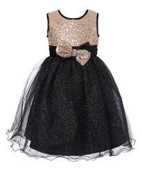 Richie House Black Gold Sequin Glitter Overlay Dress Kids Tween Vestidos Para Ninas Moda Para Ninas Ropa Para Ninas