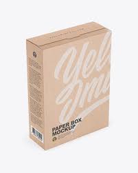 Paper shopping bag laying down. Kraft Box Mockup Half Side View In Box Mockups On Yellow Images Object Mockups Box Mockup Mockup Free Psd Free Psd Design