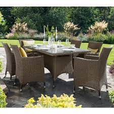 Hartman Madison 6 Seat Rectangular Set Sepia Henna Brown Rattan Hmadset11 Pallet Garden Furniture Garden Furniture Sets Rattan Garden Furniture