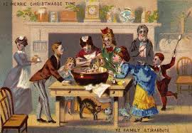 Learn About The History Behind Christmas Food Traditions Victorian Christmas Victorian Christmas Cards Vintage Christmas Cards