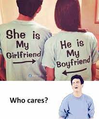 You don't like your girlfriend being friendly to other guys. Dopl3r Com Memes She Is My Girlfriend He Is My Boyfriend Sarcasmlol Who Cares