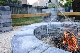 This simple rustic design will be the focal point of your space and the envy of the neighbourhood. Our Hardscape Benches Fire Pit With The Home Depot