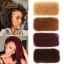 Freeshipping 100% unprocessed brazilian virgin human hair kinky straight bulk hair for braiding italian coarse yaki bulk hair extensions. Joedir Brazilian Remy Hair Afro Kinky Curly Bulk Human Hair For Braiding Dreadlocks Hair Extensions Crochet Braid Hair 10 22 Leather Bag