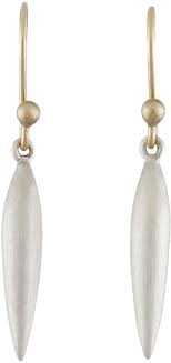 Ted Muehling Small Brushed Silver Rice Earrings Spike Drop Earrings Brushed Silver Horn Earrings