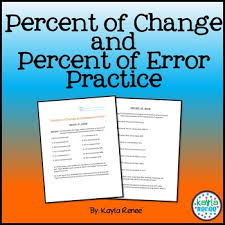 Percent Of Change And Percent Of Error Practice Sheet 7 Rp 3 Percent Of Change Practice Sheet Middle School Math Resources