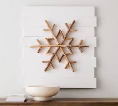 Planked Wood Snowflake Wall Art Pottery Barn Wood Snowflake Christmas Wall Art Snowflakes Art