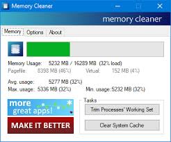 The developers of windows, who are experts in their field, have a much better grasp on how to do this than some random developer who publishes a ram cleaner. Memory Cleaner Software Koshy John