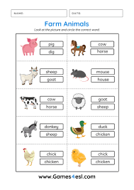 Animals worksheets for grade 1 pdf. Farm Animal Worksheets Games4esl