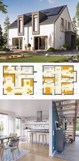 fertighaus modern mit satteldach ohne dachuberstand gaube grundriss 5 zimmer 150 qm treppe gerade mit galeri haus grundriss haus grundriss einfamilienhaus