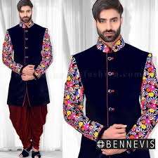 10% coupon applied at checkout. Men Wedding Wear Black Floral Velvet Designer Indowestern Sherwani Id 17240061330