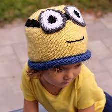Minion Hat Free Knitting Pattern Perfect For Halloween Gina Michele Minion Hats Kids Hats Patterns Hat Knitting Patterns