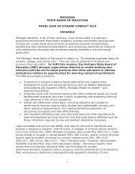 Https Www Michigan Gov Documents Mde Revised Code Of Student Conduct Sbe Approved 465406 7 Pdf