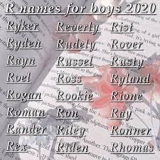 R Names For Boys 2020 Names R Names Character Name Ideas