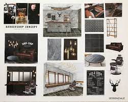 Barbershop Interior Design Project In Marbella Spain In 2021 Interior Design Jobs Interior Design Business Interior Design Presentation Boards