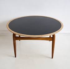 60's bamboo table lamp , 37cm high , 34.00€. Round Oak Black Formica Coffee Table By Ludvig Pontoppidan With Reversible Table Top 74359